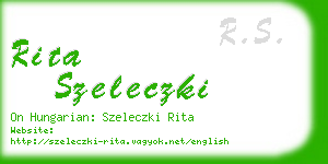 rita szeleczki business card